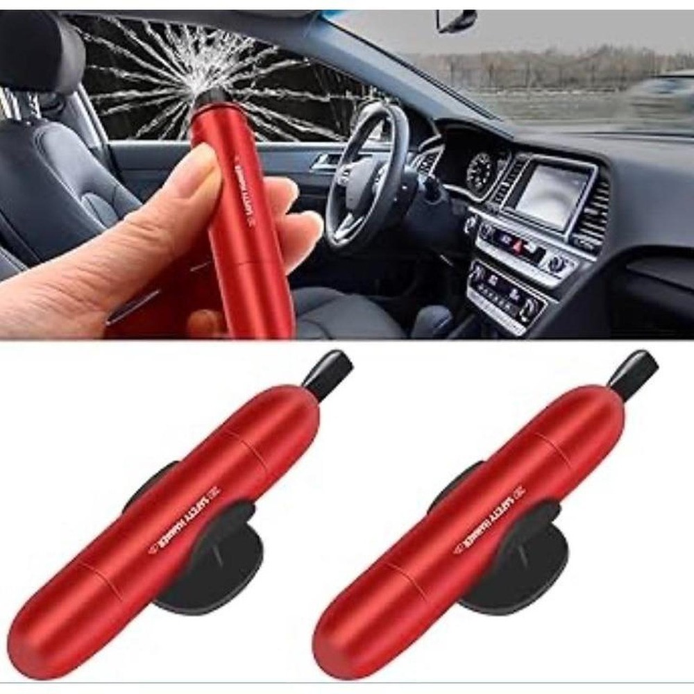 2x Car Safety Hammer/Window Glass Breaker/Seat Belt Cutter Tool